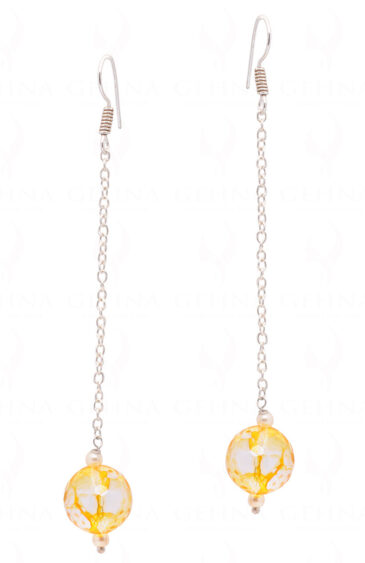Citrine Gemstones Beaded Dangle Earrings  ES-1791