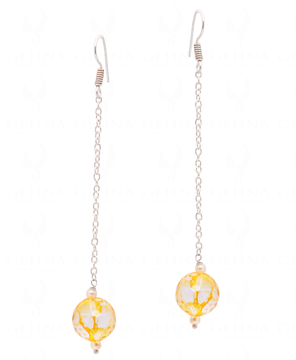Citrine Gemstones Beaded Dangle Earrings  ES-1791