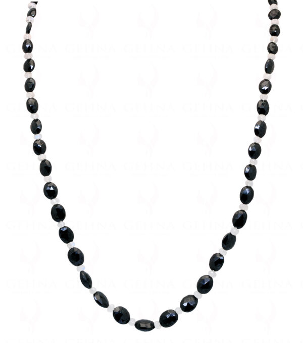 MooNS-tone & black spinel gemstone bead necklace NS-1791