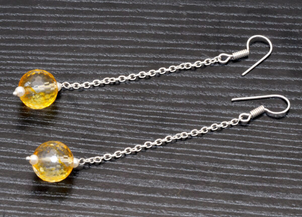 Citrine Gemstones Beaded Dangle Earrings  ES-1791