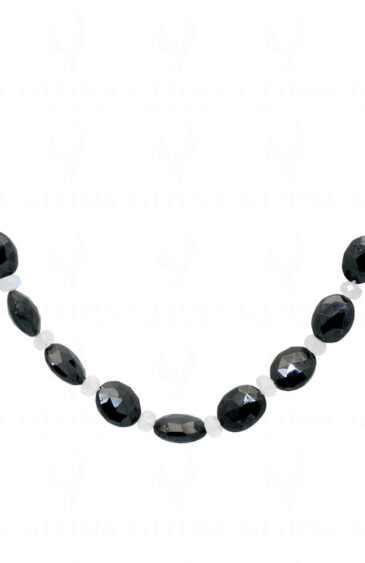 MooNS-tone & black spinel gemstone bead necklace NS-1791