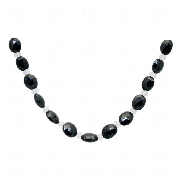 MooNS-tone & black spinel gemstone bead necklace NS-1791