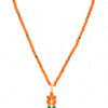 Pectoral Cross Carnelian & Emerald Studded 925 Silver Pendant Beads Chain NS-1793