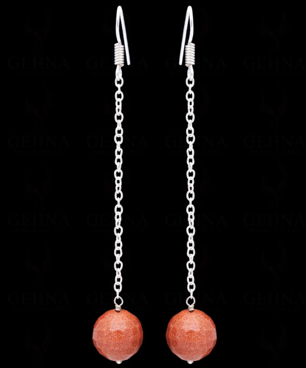 Sunstone Dangle Orange Bead Earrings ES-1793