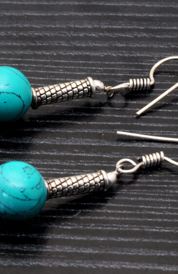 Elegant Turquoise Stone Beaded Earrings  ES-1795