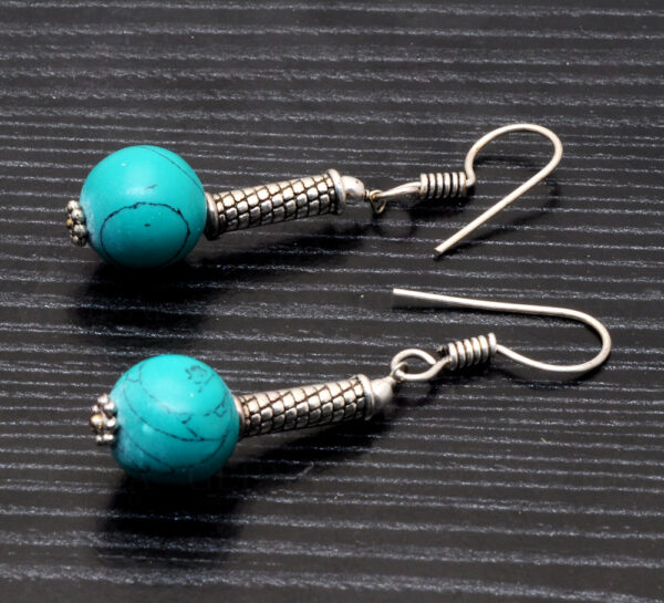 Elegant Turquoise Stone Beaded Earrings  ES-1795