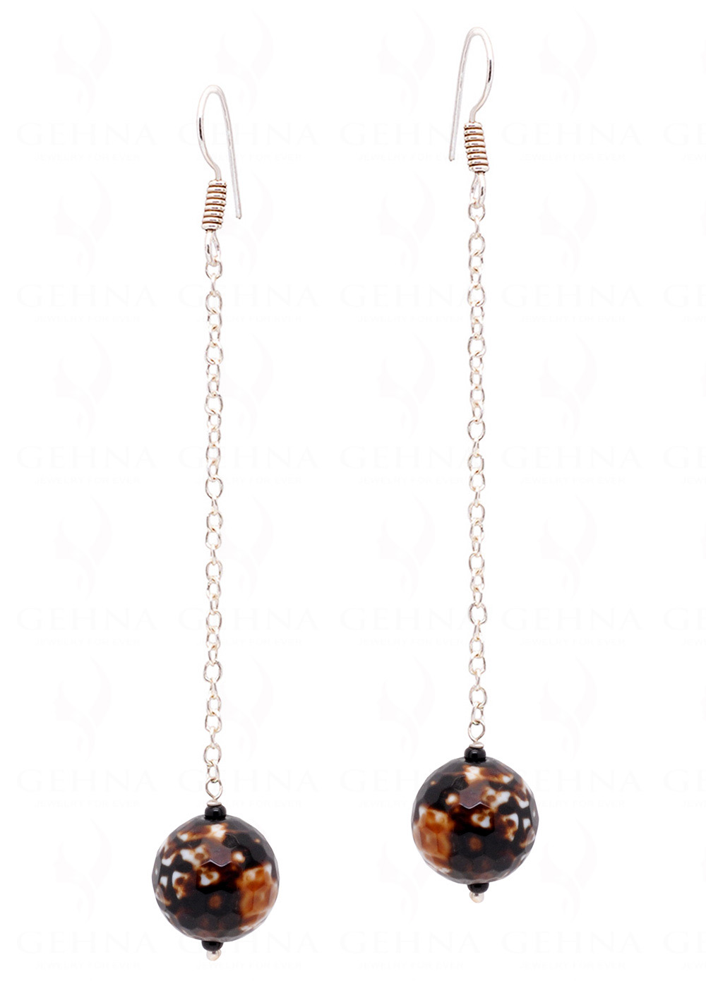 Brown Agate Gemstone Beaded Earrings  ES-1797