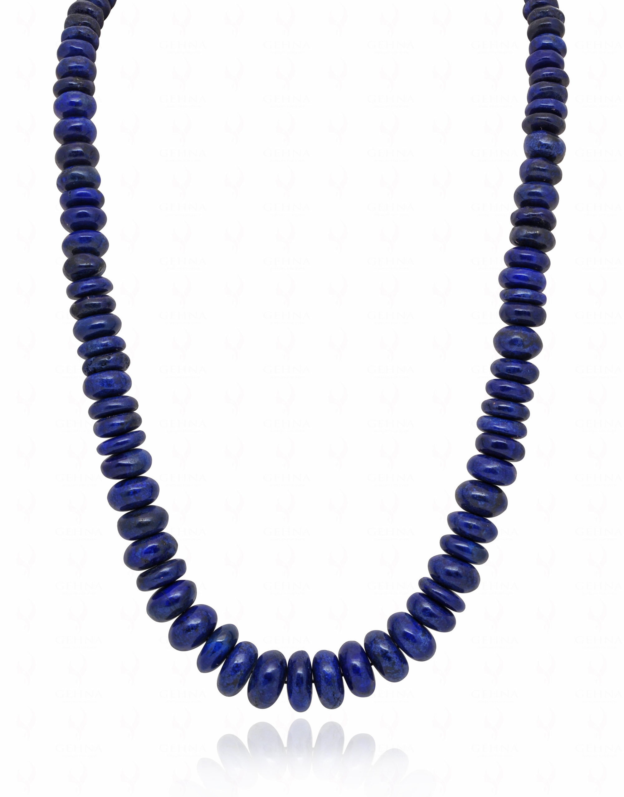 Silvia Lapis Lazuli Bead Necklace with 14K Gold Flower Clasp | Lapis Lazuli  World