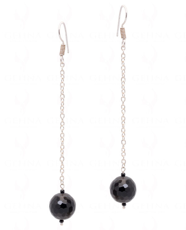 Black Spinel Stone Beaded Earrings  ES-1798