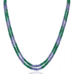 Emerald & Tanzanite Gemstone Beaded Necklace NS-1798
