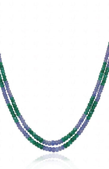 Emerald & Tanzanite Gemstone Beaded Necklace NS-1798