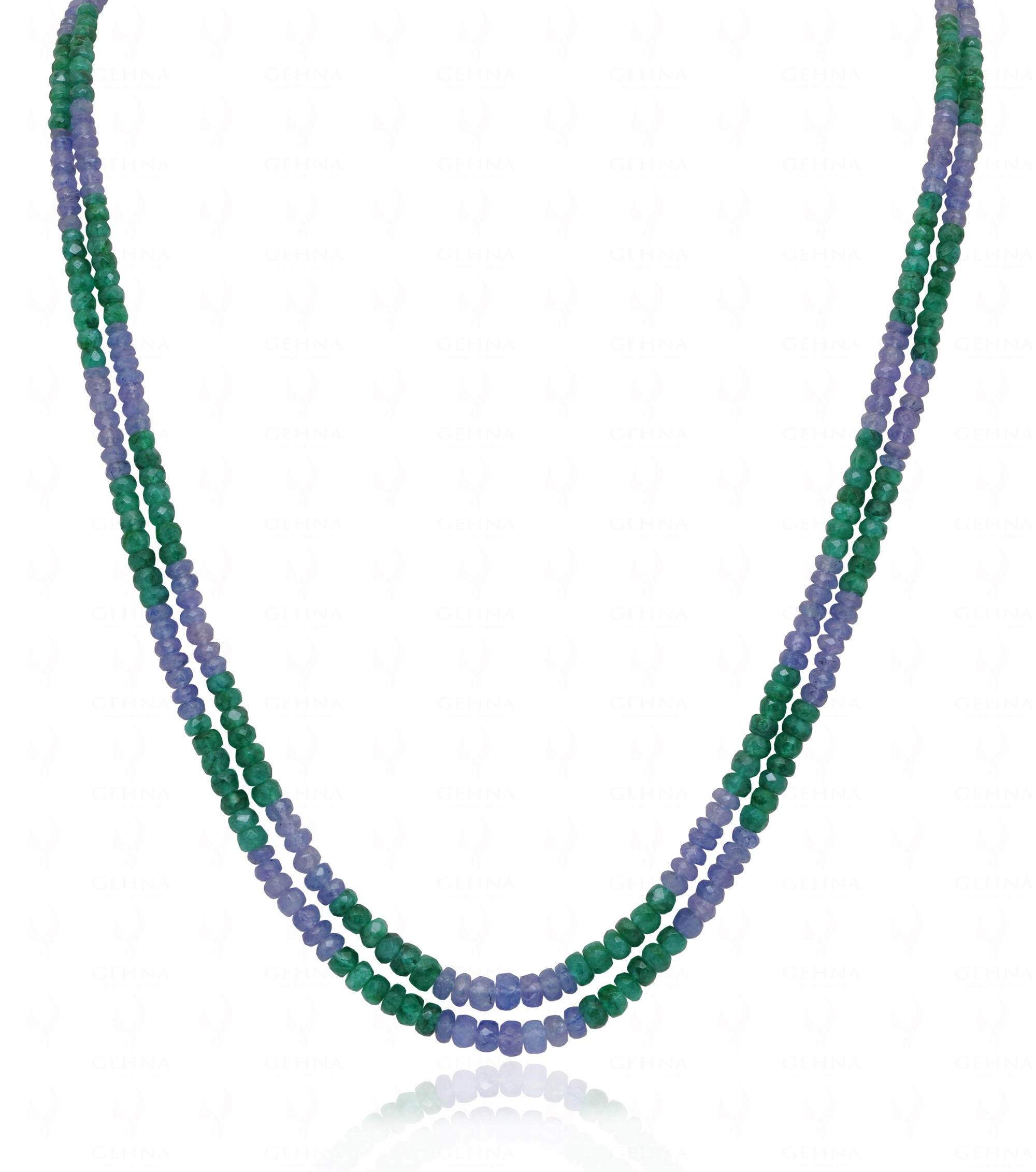 Emerald & Tanzanite Gemstone Beaded Necklace NS-1798