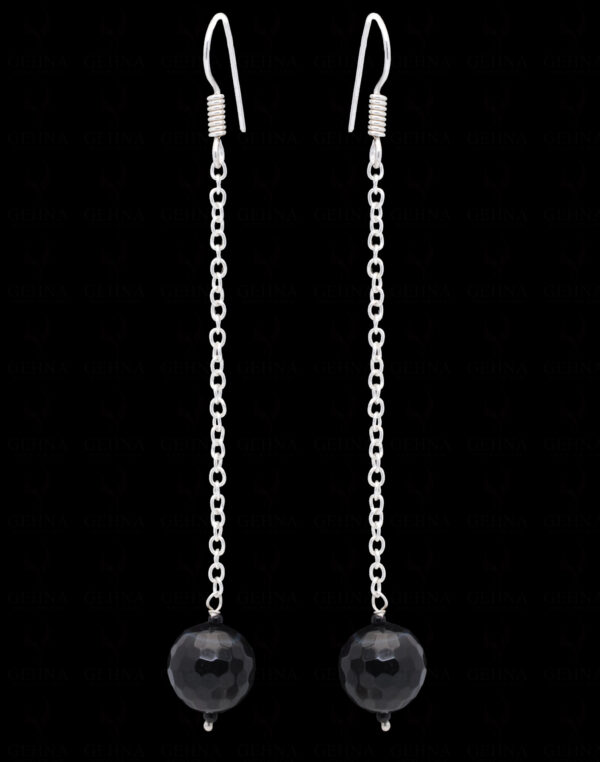 Black Spinel Stone Beaded Earrings  ES-1798