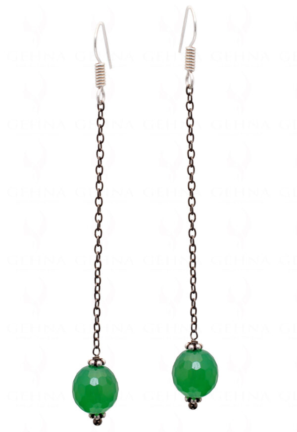 Green Onyx Gemstone Beaded Dangle Earrings ES-1799