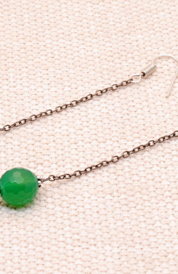 Green Onyx Gemstone Beaded Dangle Earrings ES-1799