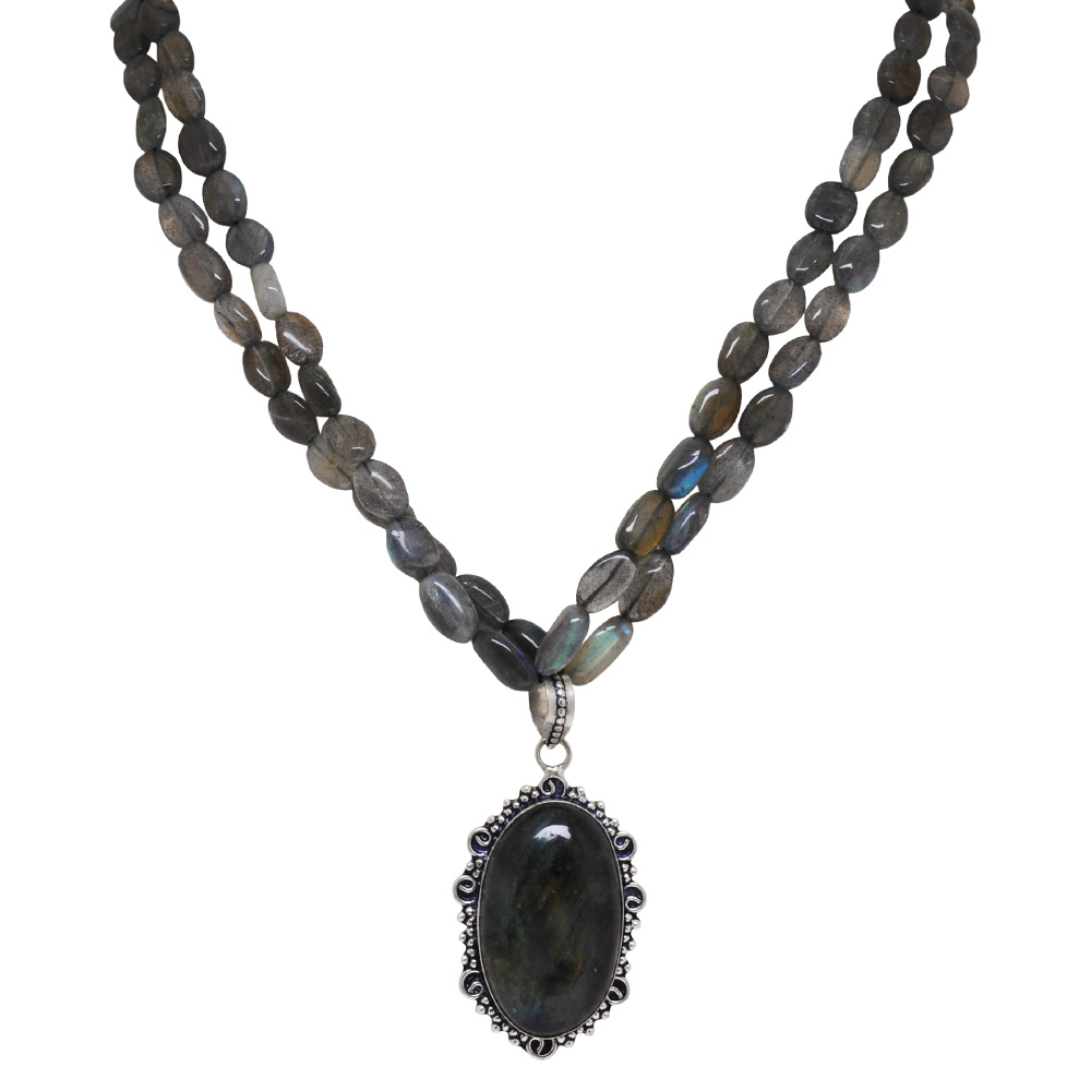 Labradorite Gemstone Beaded Necklace NS-1801