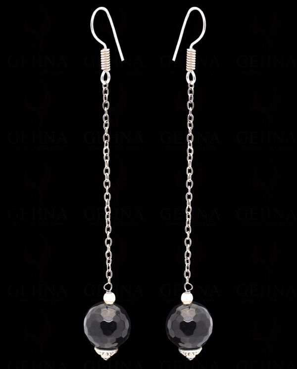 Black Spinel Beads Ball Shape Earrings ES-1804