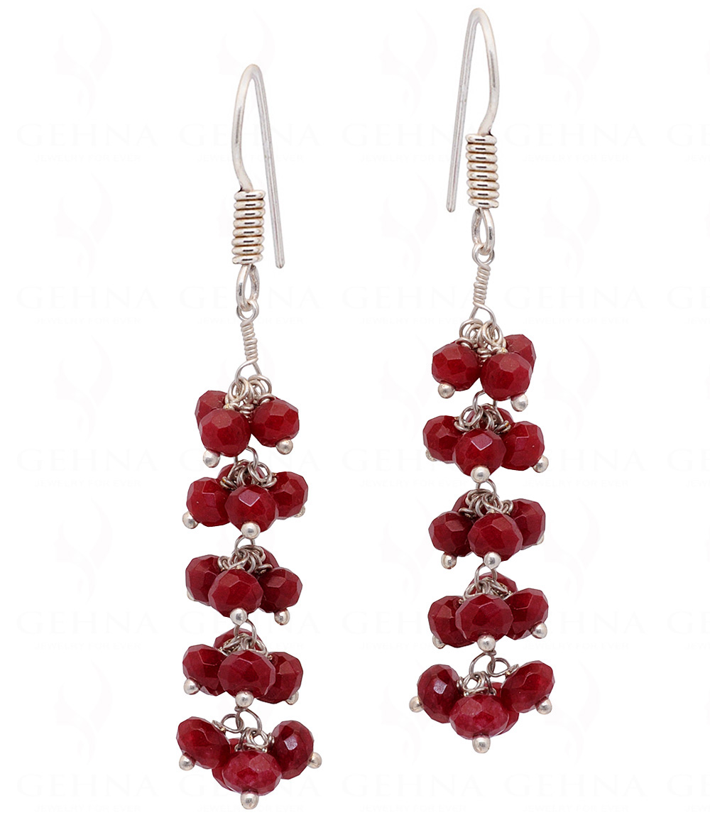 Ruby Gemstones Beaded Earrings  ES-1813
