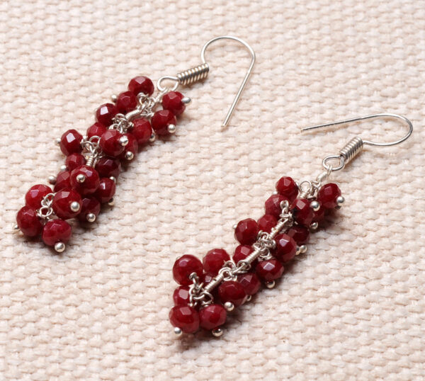 Ruby Gemstones Beaded Earrings  ES-1813