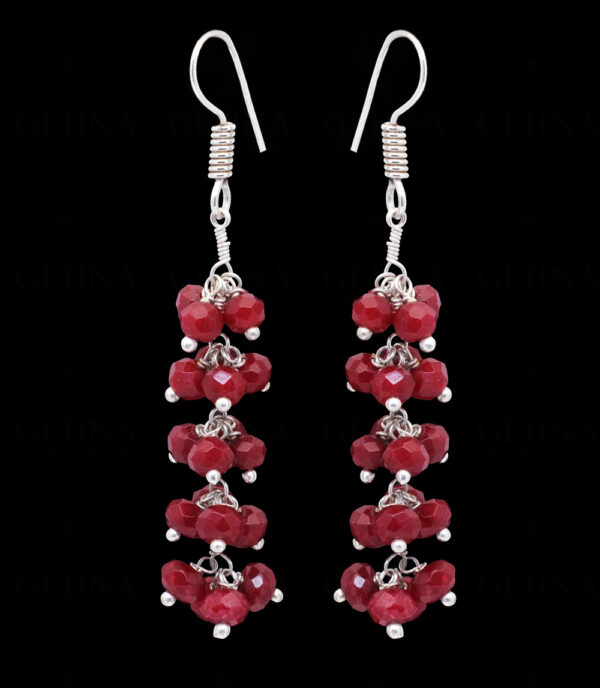 Ruby Gemstones Beaded Earrings  ES-1813