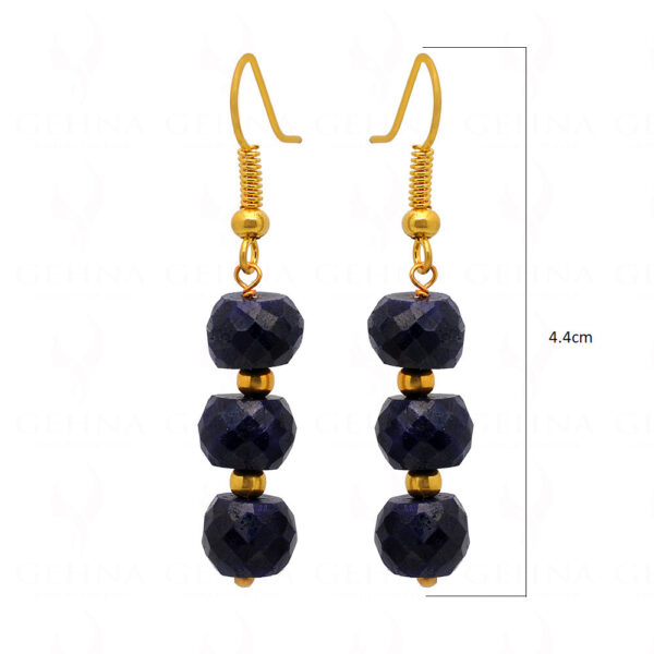 Blue Sapphire Gemstone Beaded Earrings  ES-1814