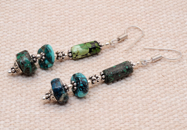 Elegant Turquoise Stone Beaded Earrings  ES-1816