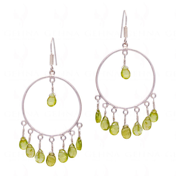 Peridot Stone Chandelier Shape Beaded Earrings ES-1822