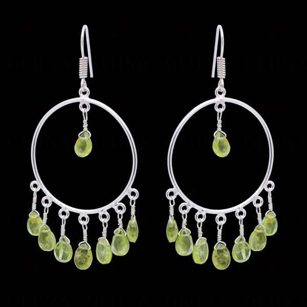 Peridot Stone Chandelier Shape Beaded Earrings ES-1822