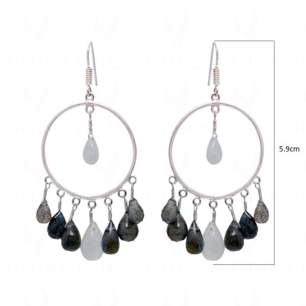 Moonstone & Labradorite Gemstone Beaded Earrings  ES-1823