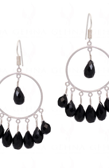 Black Spinel Gemstone Beaded Earrings  ES-1824