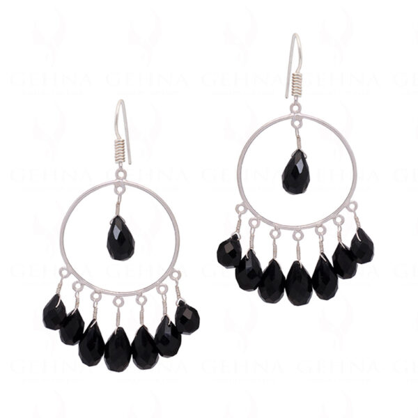 Black Spinel Gemstone Beaded Earrings  ES-1824