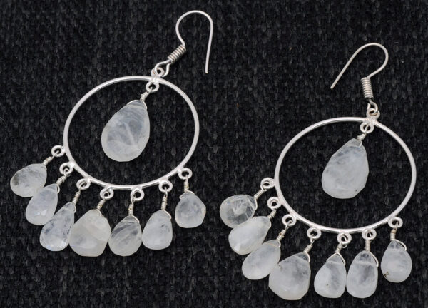 Moonstone & Labradorite Gemstone Beaded Earrings  ES-1825