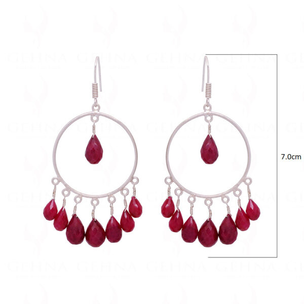 Ruby Gemstone Beaded Dangle Earrings ES-1829