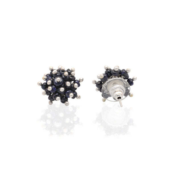 Sapphire Gemstone Faceted Bead Stud Earrings  ES-1851