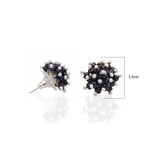 Sapphire Gemstone Faceted Bead Stud Earrings  ES-1851