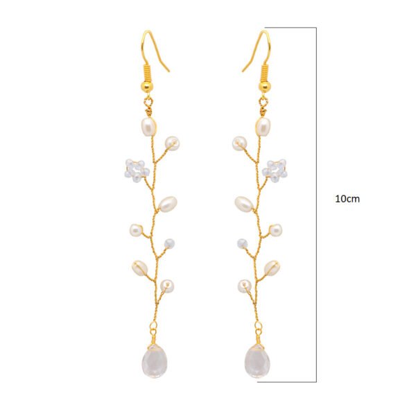 Crystal & Mother Of Pearl Stone Beaded Earrings  ES-1852