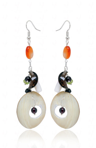 Onyx, Sapphire & Multicolor Gemstone Bead Dangle Earrings ES-1866