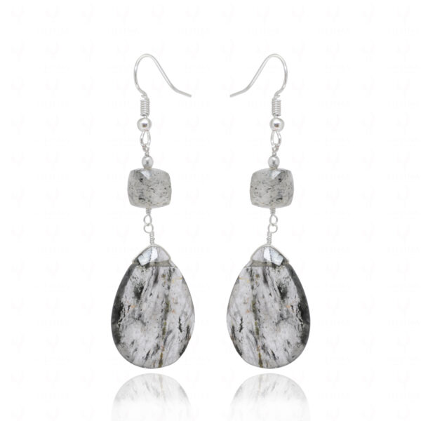 Rutile Quartz Gemstone Beaded Dangle Earrings ES-1868