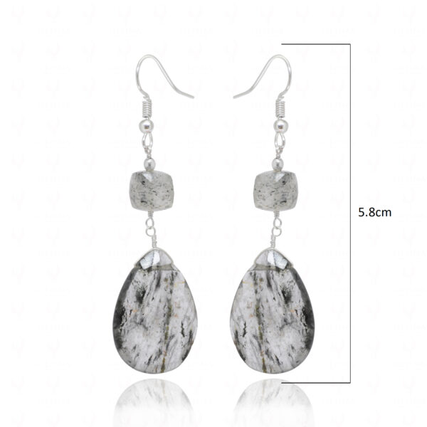 Rutile Quartz Gemstone Beaded Dangle Earrings ES-1868