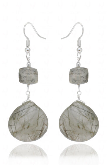 Rutile Quartz Gemstone Beaded Dangle Earrings ES-1869