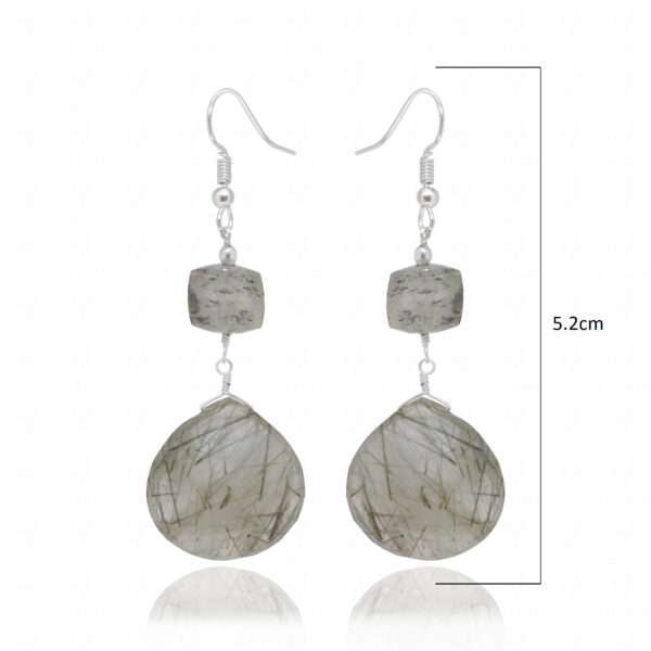 Rutile Quartz Gemstone Beaded Dangle Earrings ES-1869