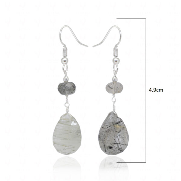 Rutile Quartz Gemstone Beaded Dangle Earrings ES-1873