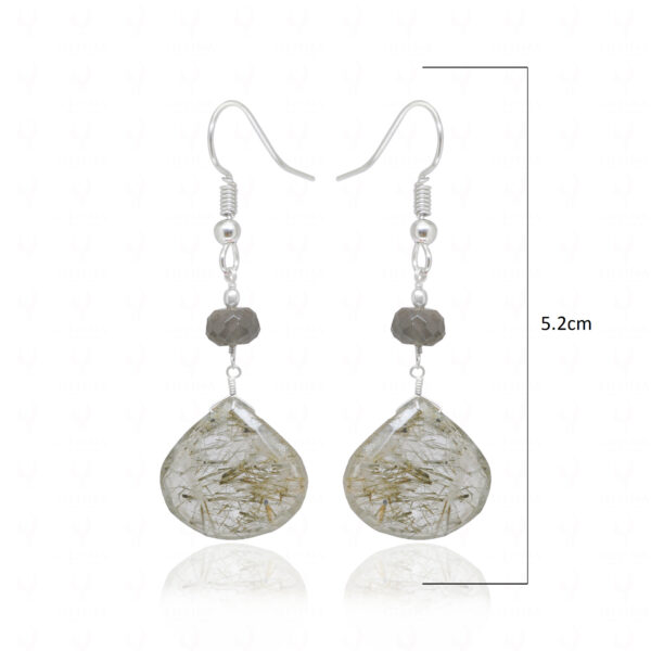 Rutile Quartz Gemstone Beaded Dangle Earrings ES-1877