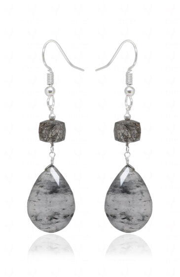 Rutile Quartz Gemstone Beaded Dangle Earrings ES-1879