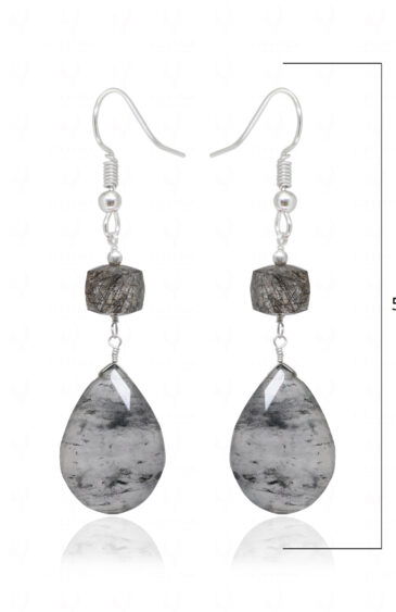 Rutile Quartz Gemstone Beaded Dangle Earrings ES-1879