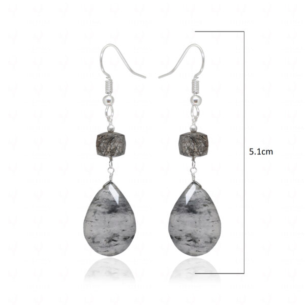 Rutile Quartz Gemstone Beaded Dangle Earrings ES-1879