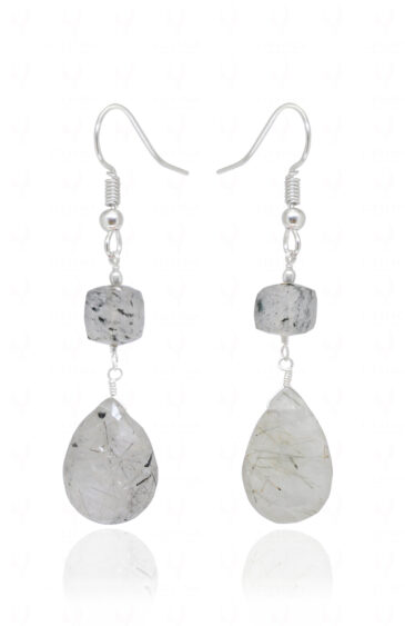 Rutile Quartz Gemstone Beaded Dangle Earrings ES-1880
