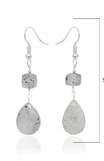 Rutile Quartz Gemstone Beaded Dangle Earrings ES-1880