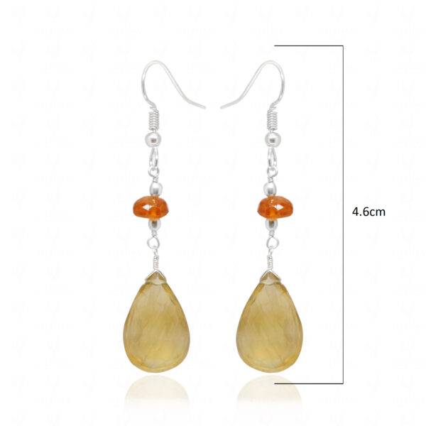 Lemon Topaz & Mandarin Gemstone Bead Dangle Earrings ES-1881