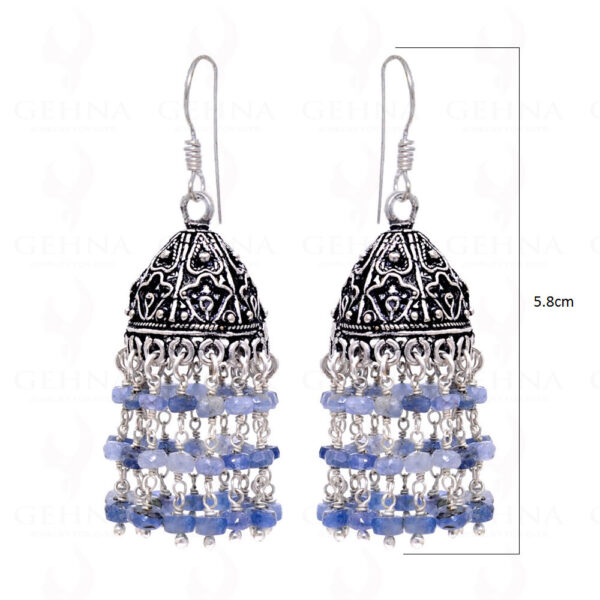 Blue Sapphire Gemstone Faceted Bead Earrings GE06-1001